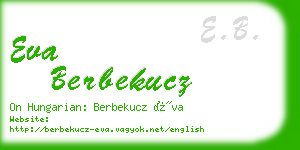 eva berbekucz business card